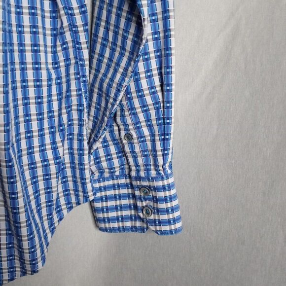 Robert Graham Classic Fit Men's Sky Blue Plaid Button Down Long Sleeve Shirt 2XL - Picture 7 of 11